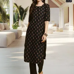 HERE&NOW Women Pack of-2 Ethnic Motifs Printed Crepe Kurta-picture-28