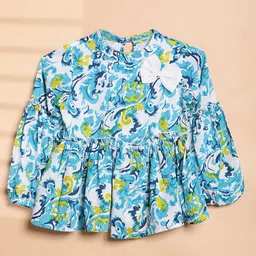 Cutiekins Girls Floral Printed Puff Sleeve Top-picture-34