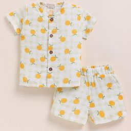 COT & CANDY Kids Printed Muslin Organic Cotton Shirt With Shorts-image-60