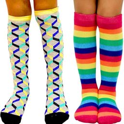 NESKA MODA Kids-Unisex Set Of 2 Knee Length Cotton Socks-26
