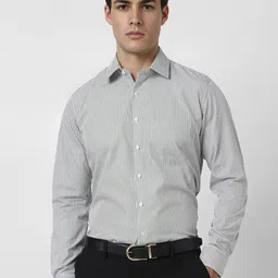 Van Heusen Men Slim Fit Spread Collar Vertical Striped Cotton Formal Shirt-image-89