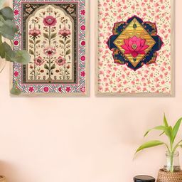 Kotart Pink & White 2 Pieces Floral and Botanical Wooden Wall Arts-picture-22