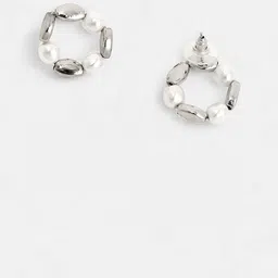 SOHI Set Of 2 Silver-Plated Teardrop Loop Studs Earrings image 4