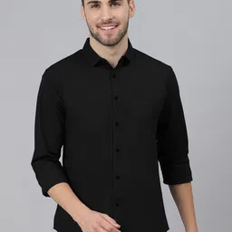 Provogue Men India Slim Spread Collar Solid Cotton Casual Shirt-image-79