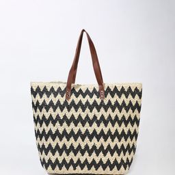 LULU & SKY Printed Oversized Structured Tote Bag with Tasselled-5