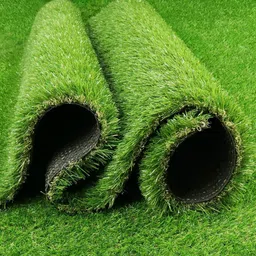 Kuber Industries Green Rectangle Waterproof Artificial Grass Doormats-97