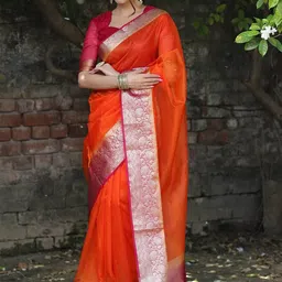 KALINI Zari Organza Kanjeevaram Saree-image-77