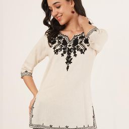 Ethic Glance Women Off White Tops-picture-2