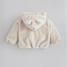 Hopscotch Unisex Kids Beige Teddy Bear Applique Jacket-picture-23
