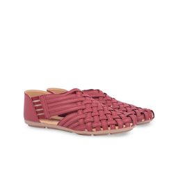 Commander Shoes Women Striped T-Strap Flats-13