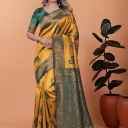 KALINI Yellow Art Silk Sarees-image-70