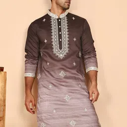 Jompers Men Geometric Embroidered Thread Work Kurta-picture-51
