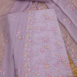Soch Floral Embroidered Silk Chiffon Unstitched Dress Material-image-29