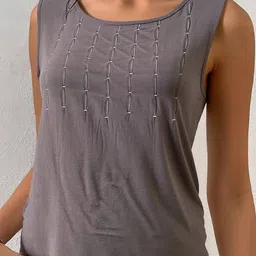 Outzidr Women Regular Fit Embellished Tank Top-image-52