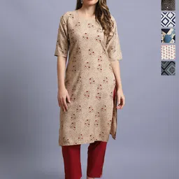 7Threads Women Pack Of 6 Geometric Printed Daily Straight Kurtas-image-73