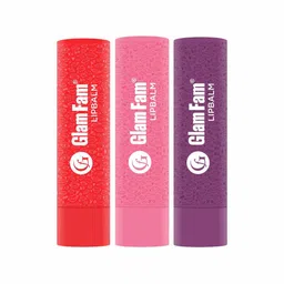 GlamFam Set Of 3 Lip Balm With SPF 15 - Cranberry - Strawberry & Blueberry-43