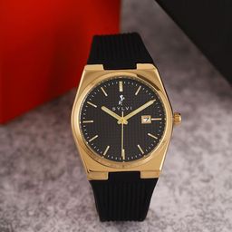 Sylvi Men Patterned Dial & Straps Analogue Multi Function Watch Pro-Blk-gold-Blk-PU-7