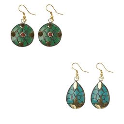 URBANELA Set Of 2 Gold-Plated Teardrop Shaped Drop Earrings-4
