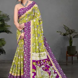 KALINI Ajrak Block Print Saree-0