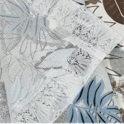 DREAM WEAVERZ White Floral Waterproof 6-Seater Table Cover with Embellished details image 2