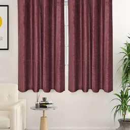 Saral Home Maroon 2 Pieces Black Out Window Curtains-image-3