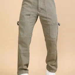 Italian Colony Men Straight Fit Cargos Trousers-image-68