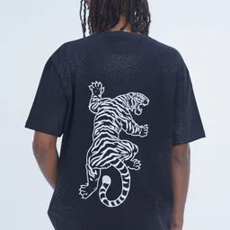 VALKYRE Unisex Graphic Embroidered Drop-Shoulder Sleeves Cotton T-shirt-image-21