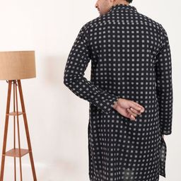 Style Matters Men Geometric Printed Block Print Kurta image 5
