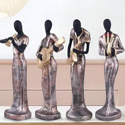 Zart Copper-Toned 4 Pieces Figurine Showpiece-17