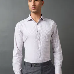 Daniel Hechter Men Textured Spread Collar Cotton Formal Shirt-image-44
