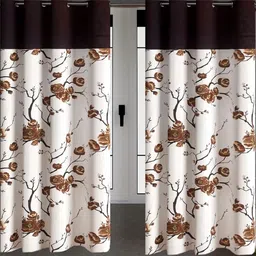 Lunar Days Set of 2 Brown 5 Feet Window Curtains-34
