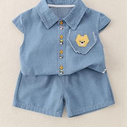 hopscotch 2-Pc Bear Embroidered Shirt & Shorts-picture-2