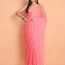 TANTLOOM Solid Pure Cotton Handloom Saree-image-72