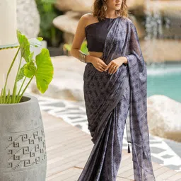 MIRCHI FASHION Tie and Dye Block Print Saree-picture-7