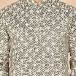 Anouk Rustic Ethnic Motifs Printed Mandarin Collar Sequinned Kurta With Pyjamas image 5