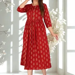 Women's Plus Size Maternity Printed Kurta-37