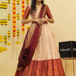 Fabcartz Semi-Stitched Lehenga & Unstitched Blouse With Dupatta-picture-11