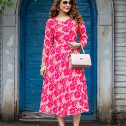 LONDON BELLY Floral Print Georgette A-Line Midi Dress-picture-10
