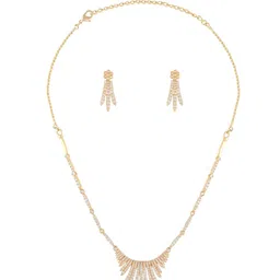 Zaveri Pearls Cubic Zirconia Stone Studded Jewellery Set-image-0