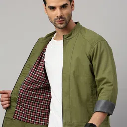 VOXATI Men Open Front Jacket with Patchwork image 3