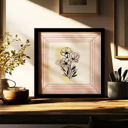 nestroots Black & White Blush Bloom Canvas Wall Art-picture-28