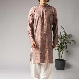 Rawayi Men Ethnic Motifs Woven Design Daily Straight Kurta-picture-49