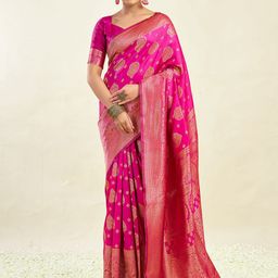 KALINI Woven Design Zari Silk Blend Banarasi Saree-image-53