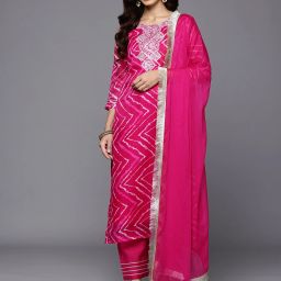 Women Georgette Kurta Pant Dupatta Set-image-66