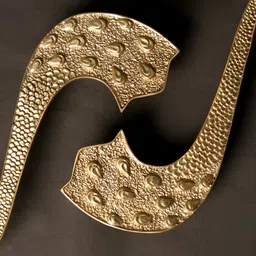 Exotic India 2 Pcs Textured Brass Peacock Door Handle-29