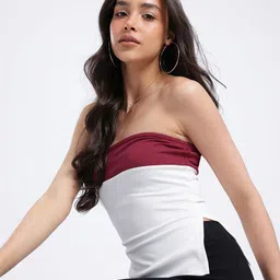 glitchez Edgy Elegance Slits Colourblocked Bandeau Top-image-24