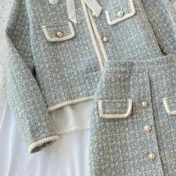 Alamode By Akanksha Striped Hazel Statement Coat With Shorts image 2