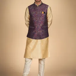 Dulha Ghar Men Regular Pure Silk Kurta with Pyjamas-picture-15