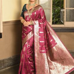 Anouk Rustic Ethnic Motifs Woven Design Zari Banarasi Saree-picture-28