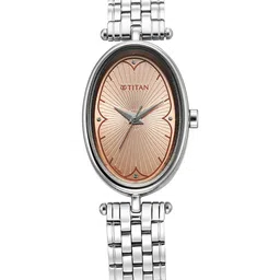 Titan Women Brass Embellished Dial & Stainless Steel Bracelet Style Straps Analogue Watch 2758SM01-image-29